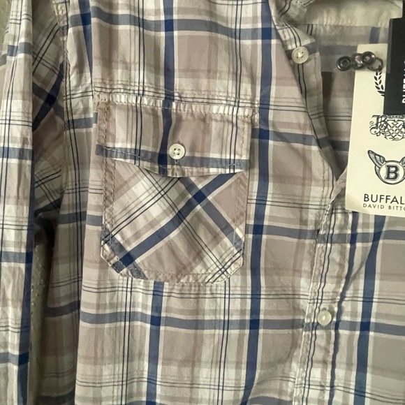 Buffalo David Bitton Blue and Gray Checkered Shirt - Picture 5 of 8